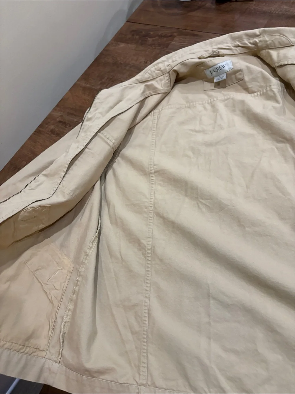 Men's J.Crew Canvas Chore Jacket Shacket Tan Khaki.  vintage. Size L